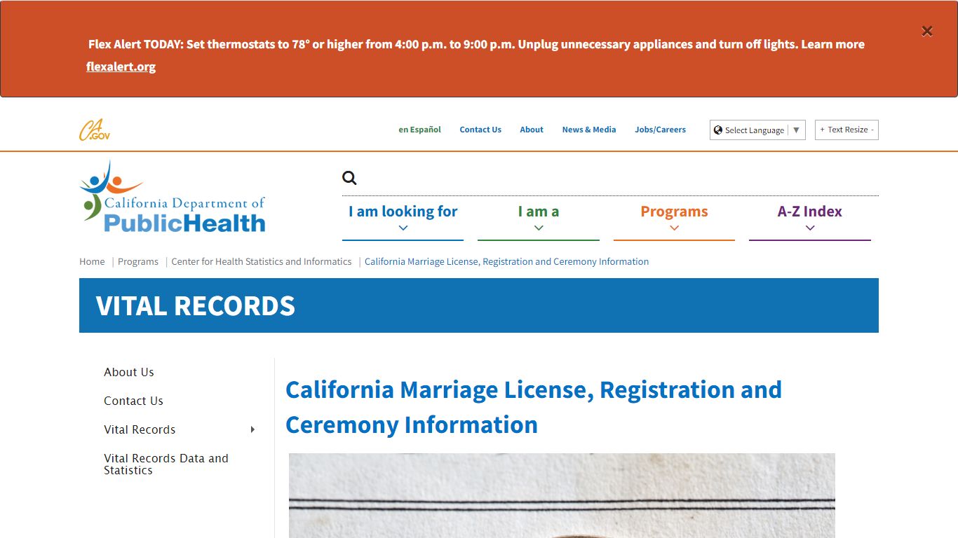 California Marriage License, Registration and Ceremony Information